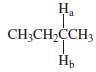 Tell whether the Ha and Hb hydrogens in each of