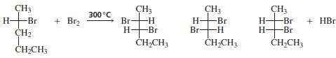 Of the possible monobromination products shown for the following reaction,