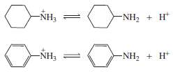 Protonated cyclohexylamine has a Ka = 1 Ã— 10-11Using the