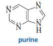 Purine is a heterocyclic compound with four nitrogen atoms.
a. Which