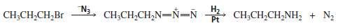 Primary amines can also be prepared by the reaction of