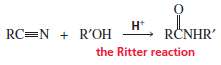 The reaction of a nitrile with an alcohol in the