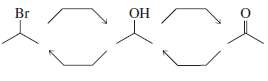 Add the necessary reagents over the reaction arrows.
a.
b.