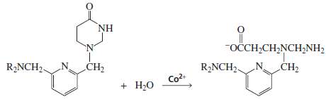 A Co2+ complex catalyzes the following hydrolysis of the lactam