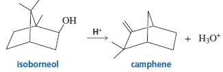 The acid-catalyzed dehydration of an alcohol to a rearranged alkene