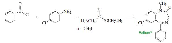 Show how could be synthesized from benzoyl chloride, para-chloroaniline, methyl