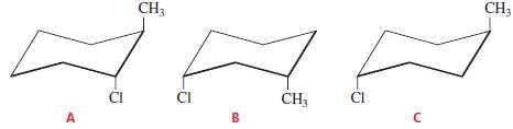 Which of the following diaxial-substituted cyclohexanes has the highest energy?