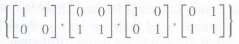 Show that the set of matrices
forms a basis for the