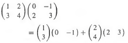 The basic definition of matrix multiplication A B tells us