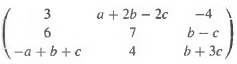 Find all values of a. b. and c for which