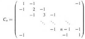 A tricirculant matrix
is tridiagonal except for its (1. n) and