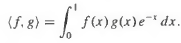 Verify the Cauchy-Schwarz inequality for the functions f(x) = x