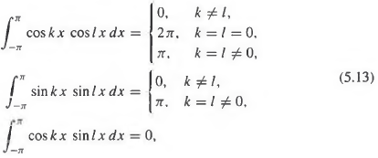 Prove the trigonometric integral identities (5.13).