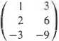 For each of the following matrices, use Gaussian elimination on