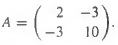 Let
Write down the equation for the ellipse E = {Ax