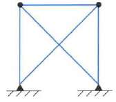 Suppose the illustrated planar structure has unit masses at the