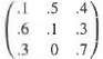 Determine if the following matrices are regular transition matrices. If