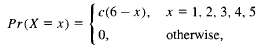 A random variable Z has probability distribution given by
where c