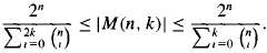 Given n ˆˆ Z+, let the set M(n, k) Š†