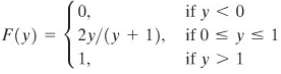Suppose a random variable Y has CDF
Find each of the
