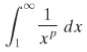 For what values of p does the integral 
Converge and