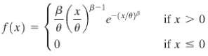 A random variable X has a Weibull distribution if it