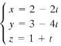 Find the equation of the plane that contains the parallel