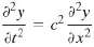 The wave equation of physics is the partial differential equation
where