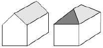 Joe's house has a rectangular base with a gable roof,