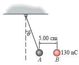 Object A has mass 90.0 g and hangs from an