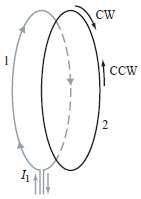 While I1 is increasing, does current flow in loop 2?