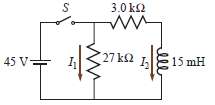 No currents flow in the circuit before the switch is