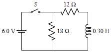 In the circuit, switch S is opened at t =
