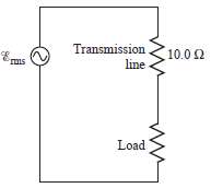 (a) Calculate the rms current drawn by the load in