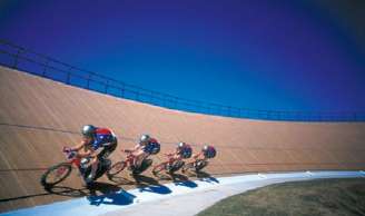 A velodrome is built for use in the Olympics. The