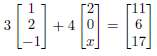 Solve the given vector equation for x, or explain why