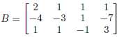 Find a set of column vectors, T, such that (1)