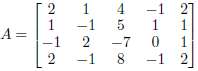 For the matrix A below find a set of vectors