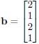 Working within the vector space C4, determine if
is in the