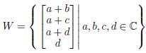 Find the dimension of the subspace
of C4.