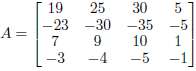 Consider the matrix A below. Find the eigenvalues of A