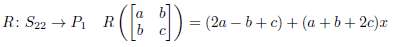 Show that the linear transformation R is not injective by