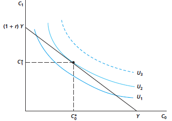 Explain why the intertemporal budget constraint pictured in Figure 14.1