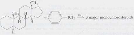 Iodobenzene dichloride, formed by the reaction of iodobenzene and chlorine,