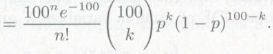 For n = 0,1,... and 0 < k < 100,