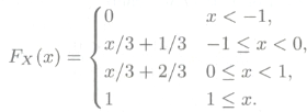 X has CDF
Y = g(X) where
(a) What is Fy(y)?
(b) What