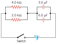 The circuit in the drawing contains two resistors and two