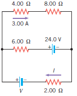 For the circuit shown in the drawing, find the current