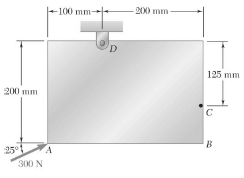 A 300-N force is applied at A as shown. Determine
(a)