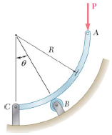 Rod ABC is bent in the shape of an arc